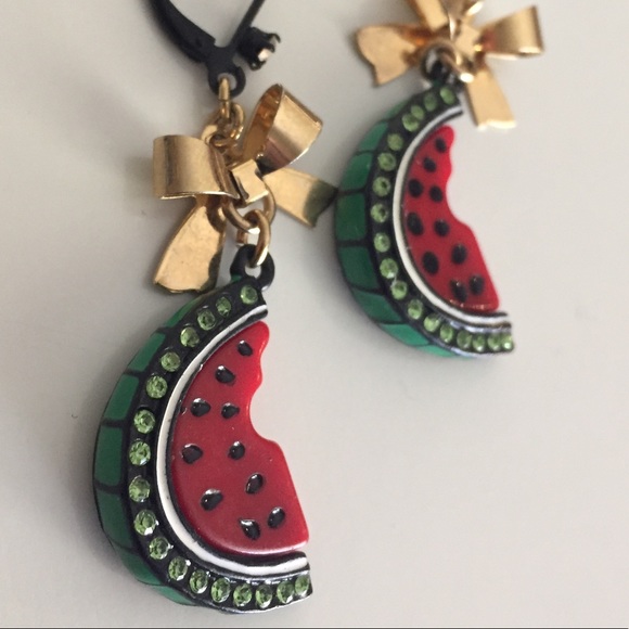 Watermelon Bow Earrings - Picture 6 of 7
